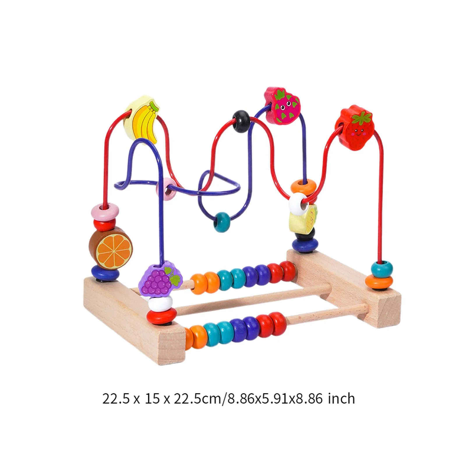 Labirinto de contas de madeira brinquedo matemática montanha russa colorida de madeira para presente de natal