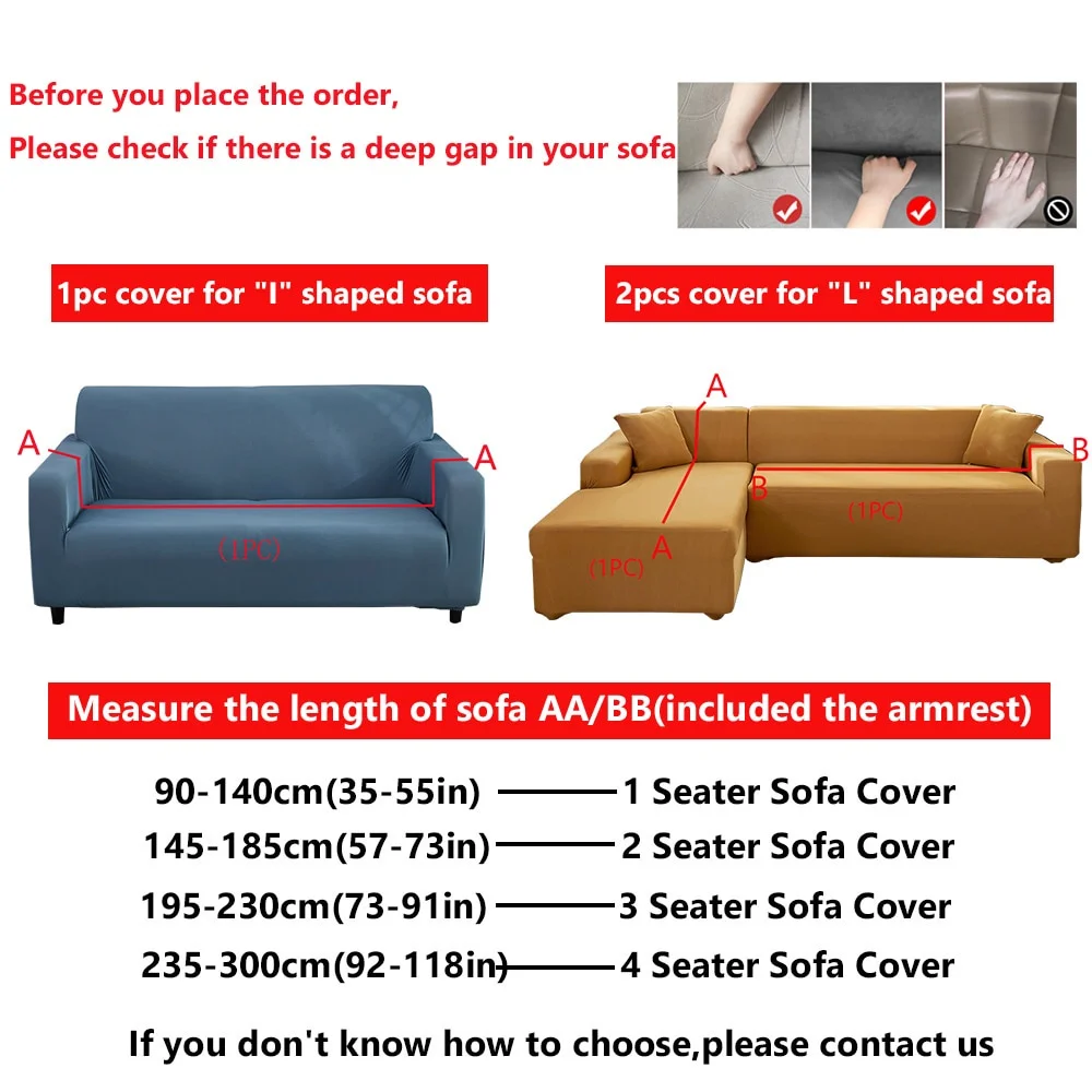 1/2/3/4 Seater Sofa Cover for living room Elastic couch Slipcover StretchSofa slipcovers with Armrests Sofa Covers L corner