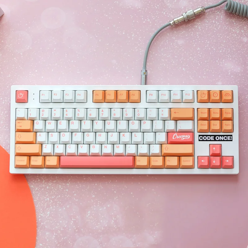 141 Keys GMK Peaches n Cream Keycaps Cherry Profile PBT Dye Sublimation Mechanical Keyboard Keycap For MX Switch