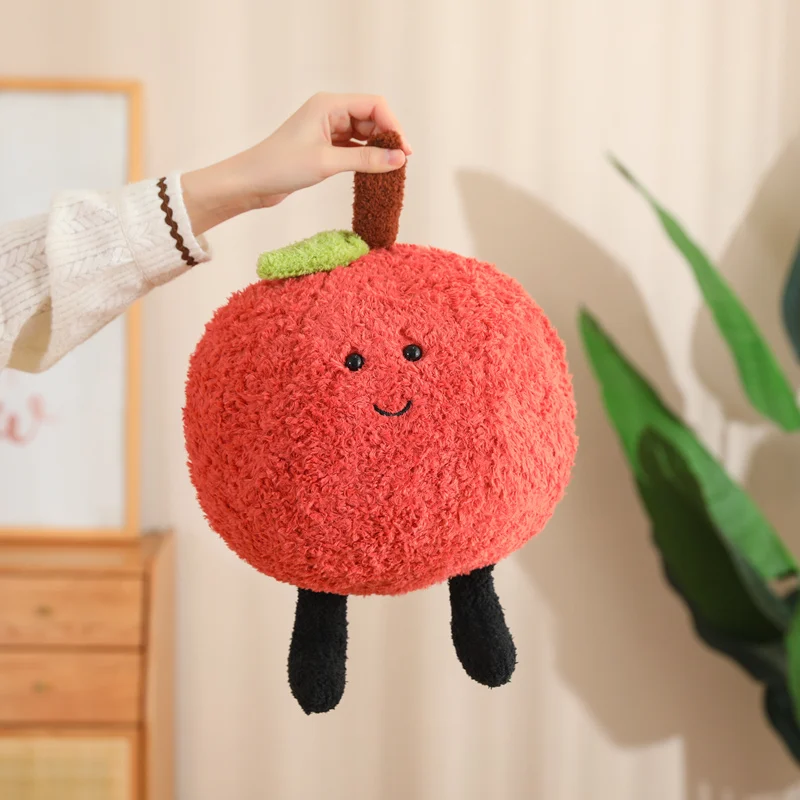 Peluche Litchi Fruit, Coussin Kawaii, Décoration de Chambre, Coton Doux Rempli de Beurre, 35 cm, 45cm, 1Pc