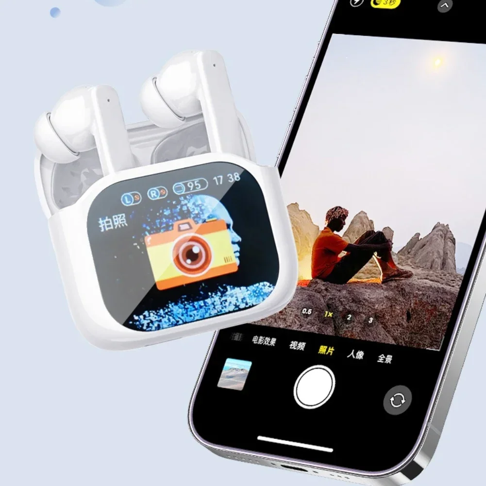 Auriculares inalámbricos NE20 Pro con traducción AI, cascos inalámbricos con pantalla LCD y cancelación de ruido en tiempo Real