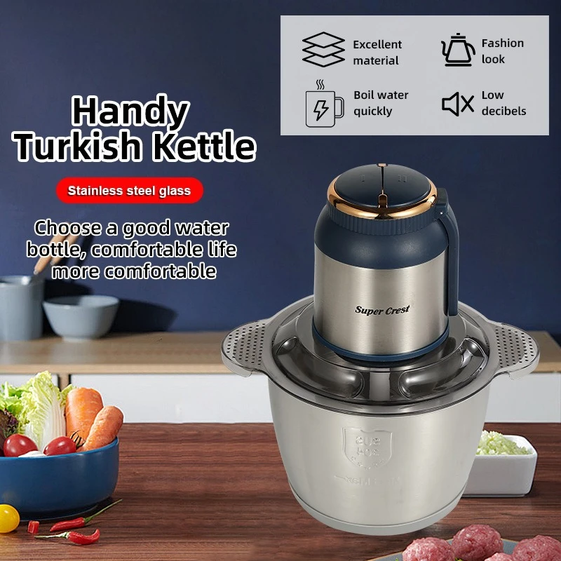 مطحنة خضروات منزلية جديدة متعددة الوظائف من الفولاذ المقاوم للصدأ، ماكينة طهي الطعام التكميلي الكهربائية، خلاط