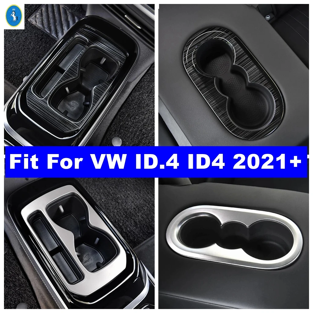 

Car Console Central Armrest Box Water Cup Holder Frame Decor Panel Cover Trim Accessories For VW Volkswagen ID.4 ID4 2021 - 2024