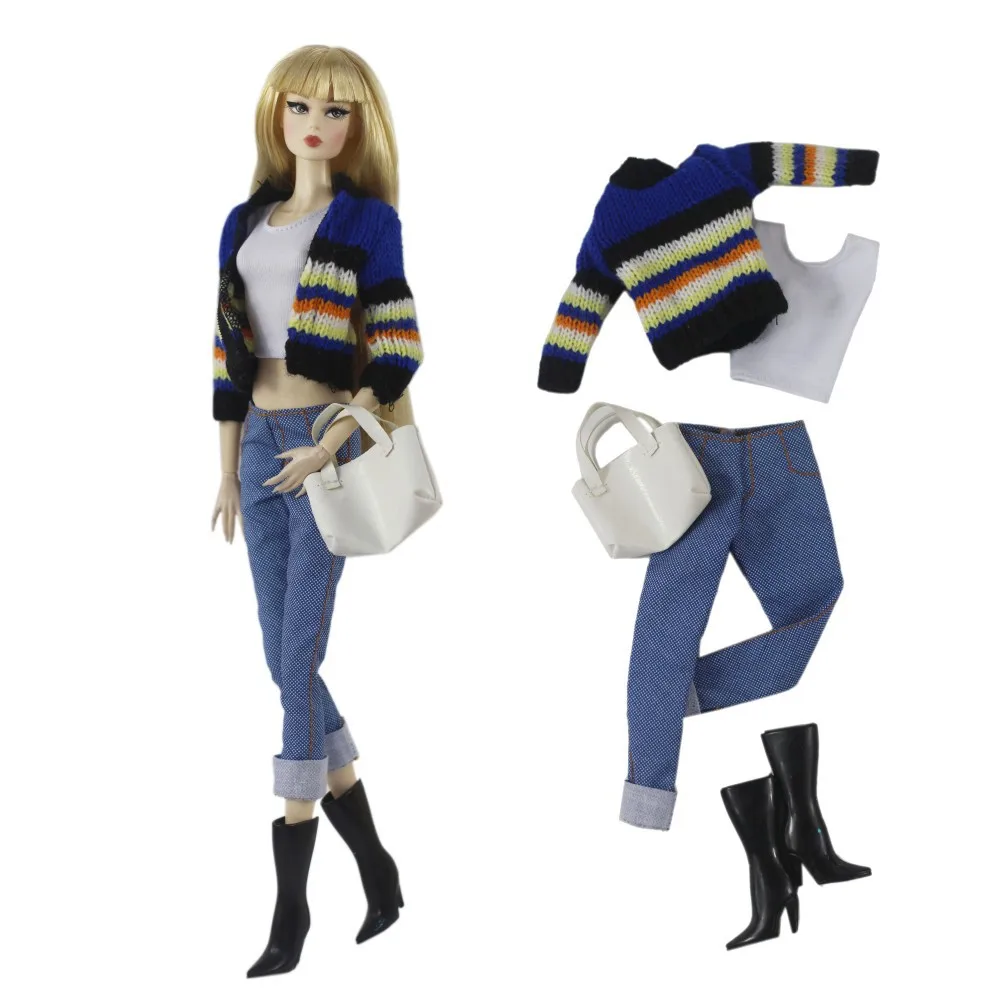 Fashion  warm b Outfit Set for 30cm BJD Barbie Blyth 1/6 MH CD FR SD Kurhn Doll Clothes Girl Figure Toy Accessories