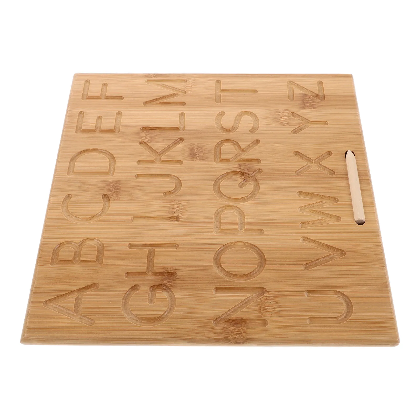 

Kids Bamboo Tracing Board with Grooved Writing Channels Double-Sided Reusable Surface for Handwriting Practice Early Childhood
