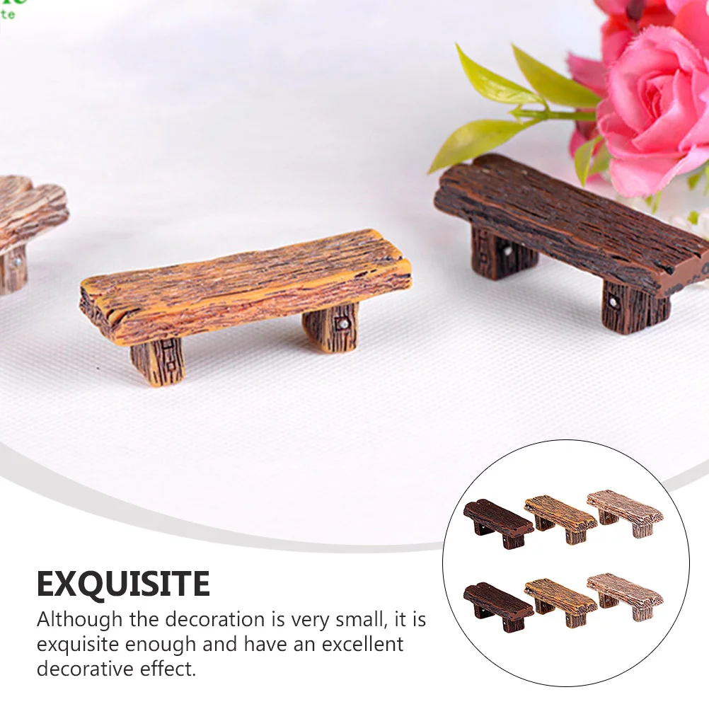 6 pezzi mini sgabello decorazione sgabelli figurine resina paesaggio ornamento vaso di fiori retrò modello amanti tavolo da pranzo