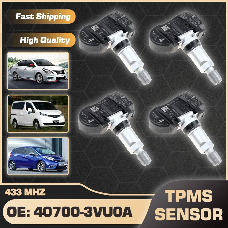 

40700-3VU0A Tire Pressure Monitoring System For Nissan Almera 2013-2019 Nissan Evalia 2012-2020 Nissan Note 2004-2017 433 MHz