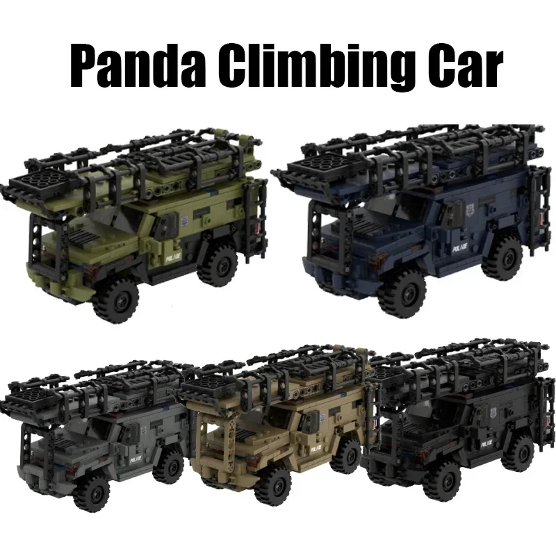 

MOC Panda Climbing Car 3033 Building Block Military Armored Vehicle Army Weapons Assembly Figures Accessories Guns Bricks Toys