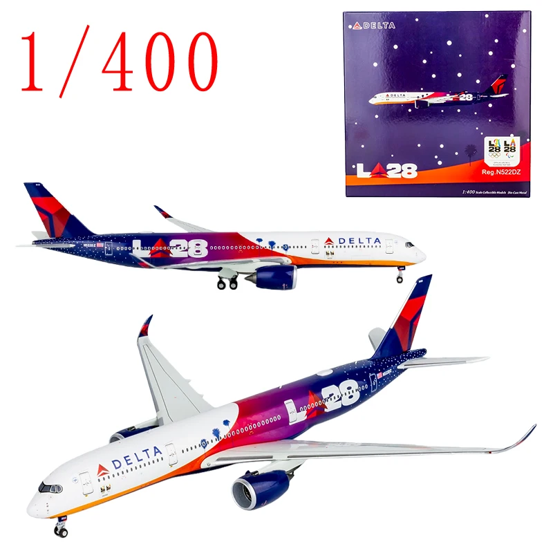 

Литье под давлением в масштабе 1/400 Delta Air Lines A350-900, модель пассажирского самолета, металлические Delta Air Lines, модель учебного пособия, орнамент