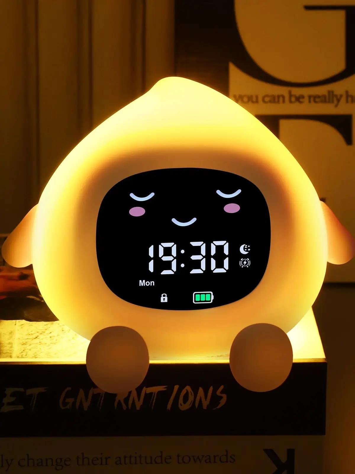 ORIA enfants réveil sommeil formation réveil réveil Rechargeable horloge avec 9 couleurs veilleuse et enfant serrure horloges pour la maison