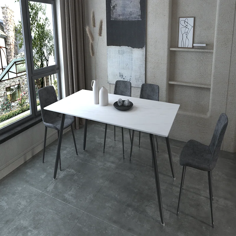 70.8" Dining Table with Sintered Stone Table Top and Metal Legs, Modern Kitchen Table for Living Room, Dining Room,Home and Offi