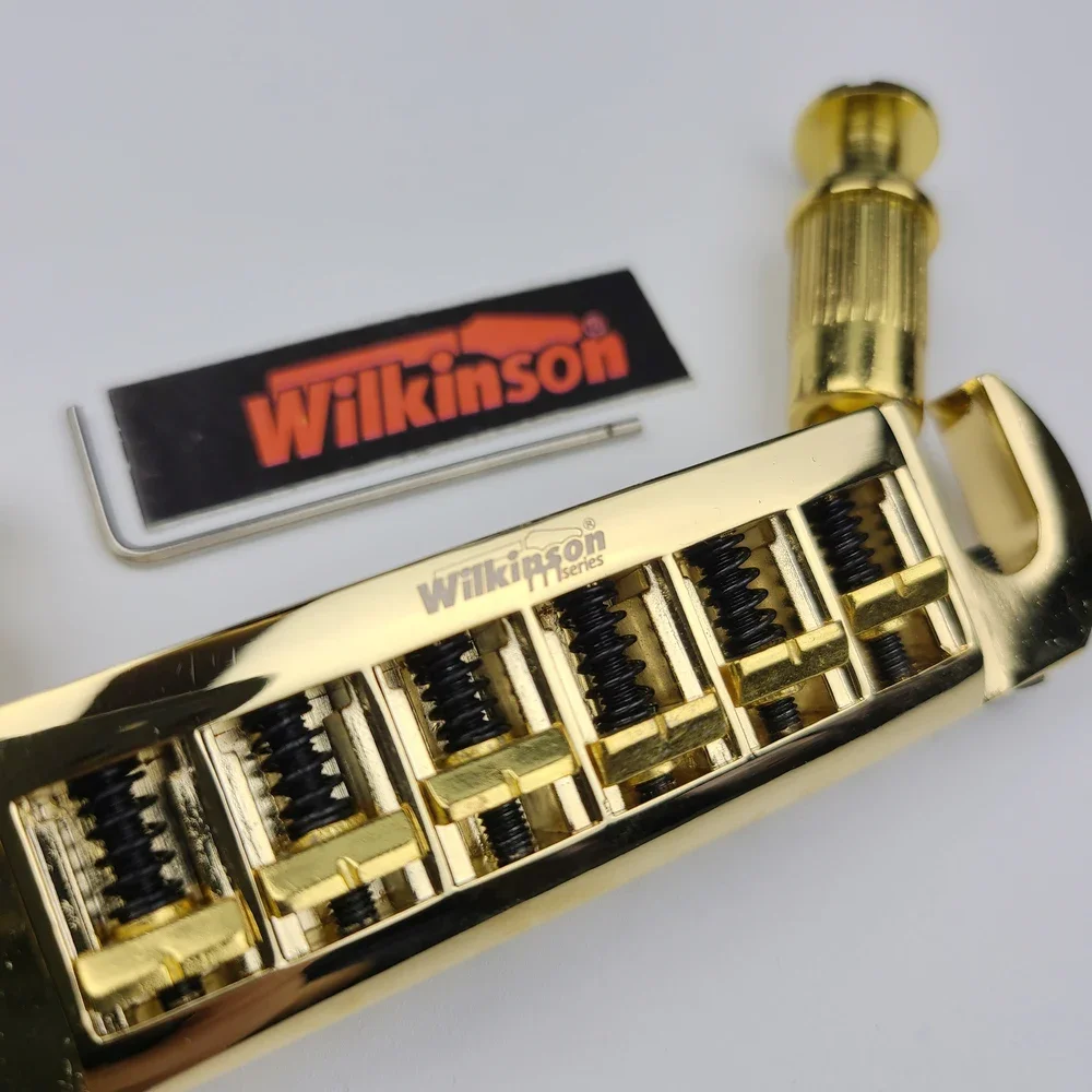 Wilkinson 52mm String Spacing Golden Adjustable Wraparound Bridge for Gibson/Epiphone Les Paul LP Electric Guitar Gold WOGT3