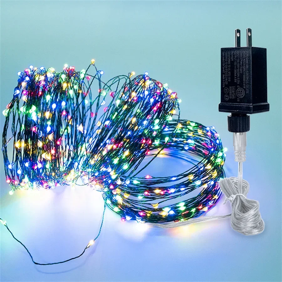 50m 100m 200m Christmas Tree Garland Light Outdoor Wedding Party Fairy Light With Remote DC24V Green Copper Wire String Light