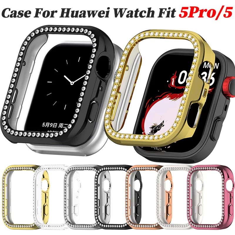 Diamant-Hülle für Huawei Watch Fit 5Pro, Zubehör, rundum hohler PC-Schutzrahmen für Huawei Watch Fit 5 Cover