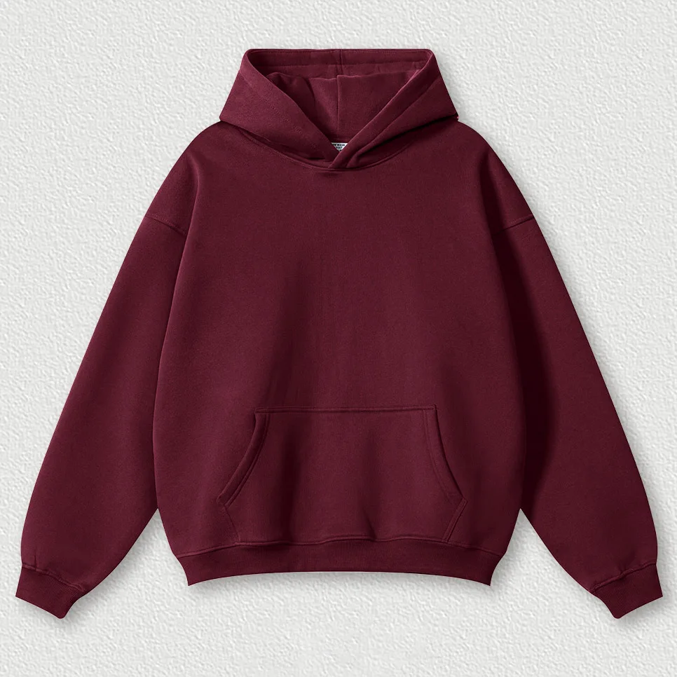 Custom LOGO Men\'s 2024 Autumn and Winter 24 colors Youth 345G Cotton Polyester Fleece Hooded Loose Sports Suit Casual Neutral