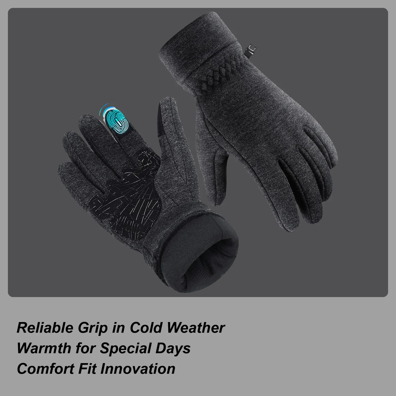 

Warm Gloves Windproof Touchscreen Non-Slip Palm Cold Weather Cycling Warm Gloves For Men Women Running Cycling Driving Climbing