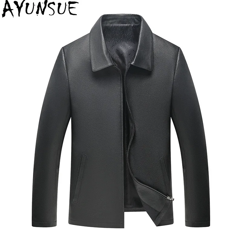 

AYUNSUE Real Leather Jacket Men Down Liner Detachable Autumn Winter Clothes Top Layer Cowhide Mens Coats Casual Jaqueta De Couro