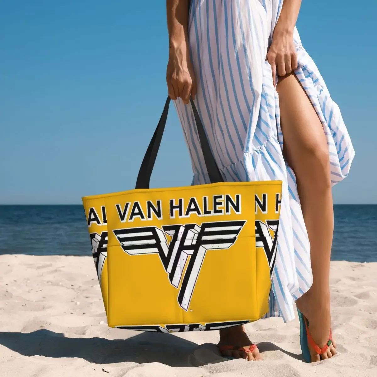 Van Halen 5150 Logo Beach Tote Bag Sport Gym Yoga Duffle Large Tote Bag Women Travel Bag Fitness bag