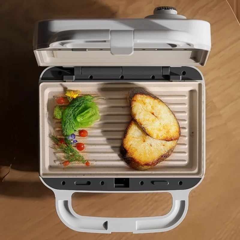 Dual-Pan Breakfast Maker – Waffle, Egg Roll, Toast & Sausage