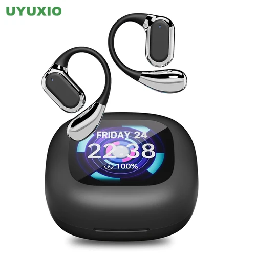 UYUXIO AI auriculares de traducción OWS auriculares de traducción en tiempo Real con 144 idiomas auriculares con pantalla táctil LCD