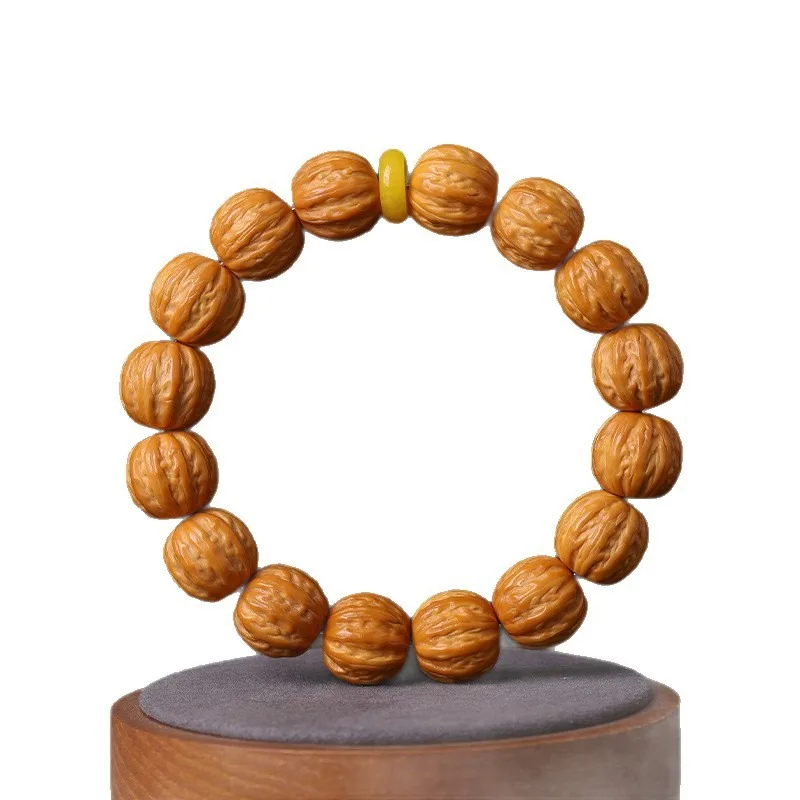 Exquisitely Carved Thick Ribbed Monkey Head Eight Edge Walnut Prayer Bead Bracelet for Men Gifts