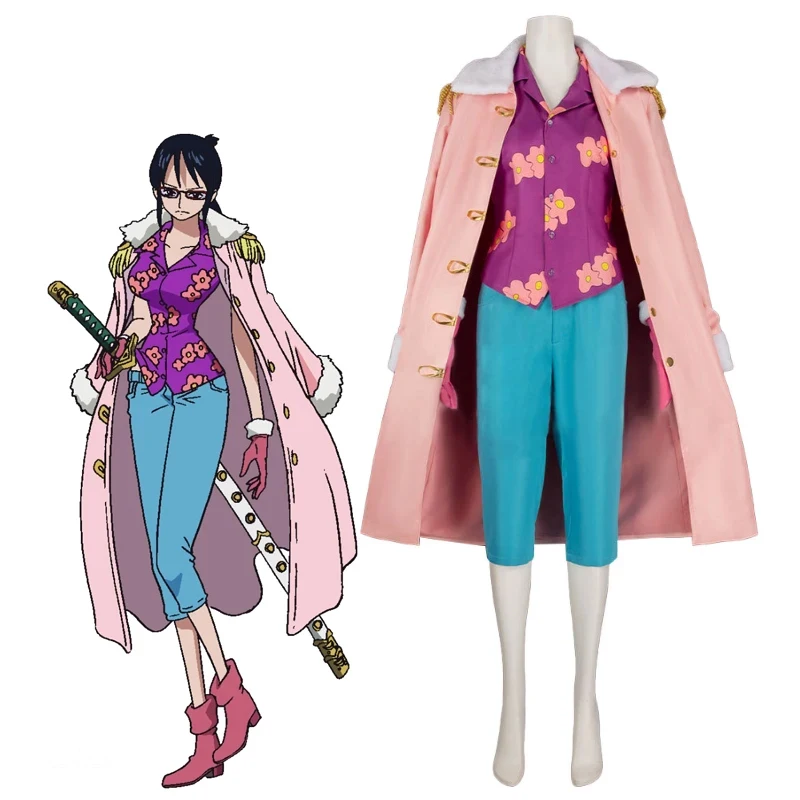 Tashigi Cosplay Costumes Pink Navy Uniform One Anime Piece Role Play Outfit Halloween Carnival Dressing For Womene;5'b\7/m' - view 4