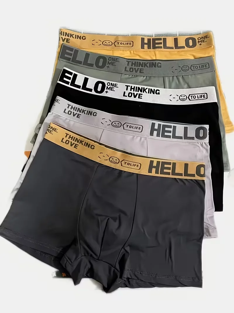 5-pack men's underwear, loose-fitting briefs for boys, breathable boxer briefs for boys and teenagers