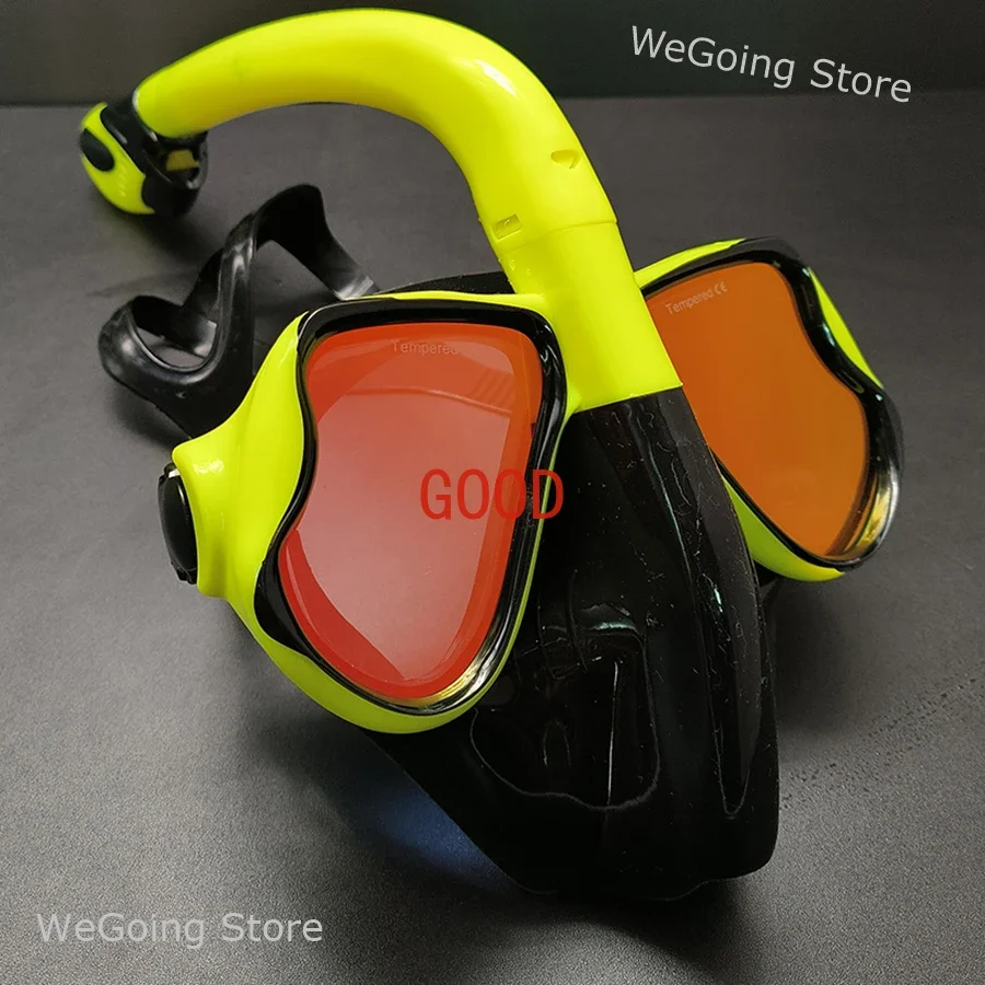 

New Style Alien Snorkeling Mask with Mirrored Tempered Glass Full Face Variable Warrior Swimming Mask for Adult Man Women