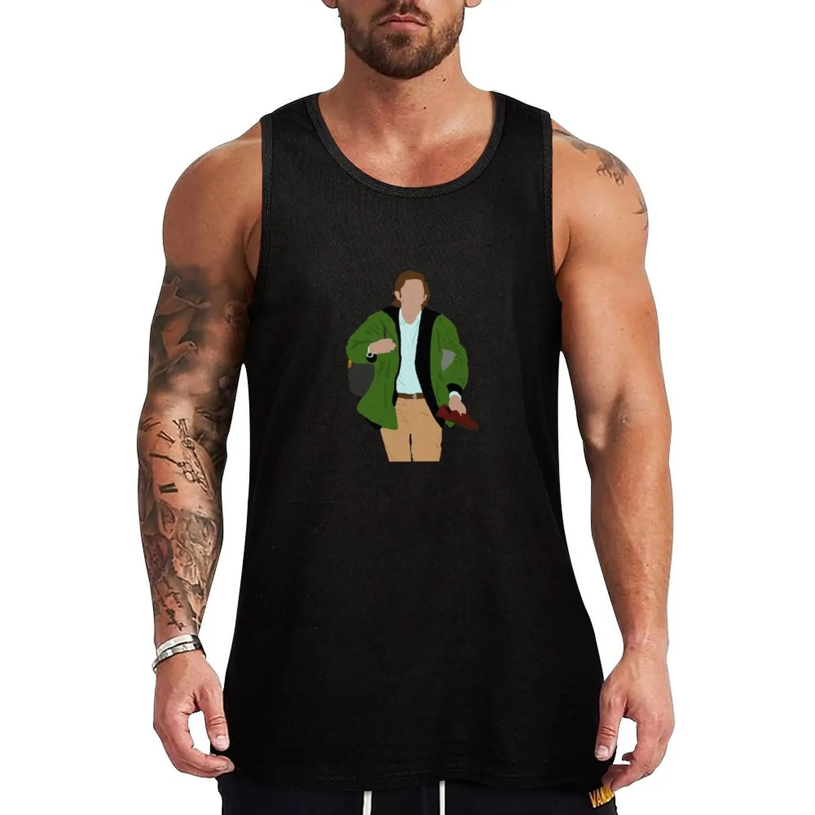 

Cousin Greg Succession Character Print TV Show Minimalist Tank Top Muscle Tank Top Athletic Fit Gym Workout Sleeveless