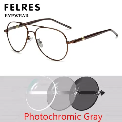 Imagen 2 del producto Gafas de lectura fotocromáticas piloto de sombra al aire libre con gafas graduadas gafas de sol ovaladas para hombres dioptrías + 0,5 1,25 1,75 2,25 2,75