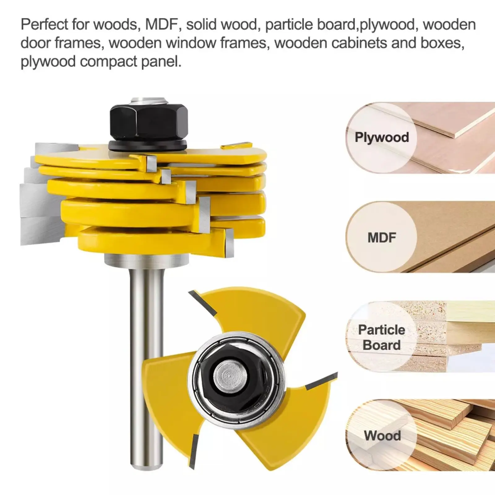 2Pcs/lot 1/4" 1/2" Shank Router Bits Set Tongue & Groove T Shape Slot Milling Cutter For Wood Woodwork Cutting Tools Accessories