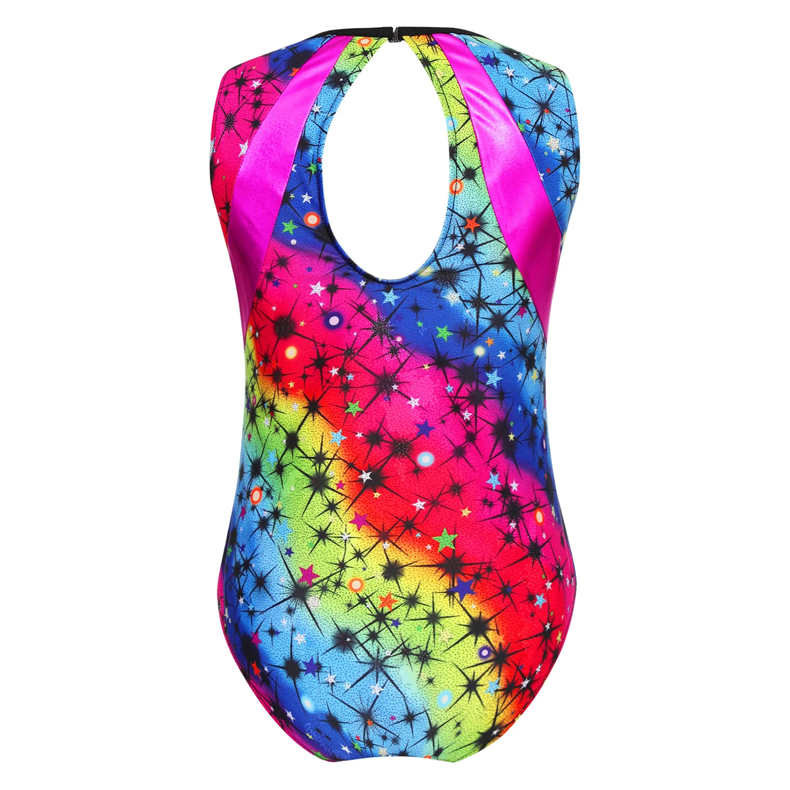 Kids Girls Ballet Dance Leotard Sleeveless Print Sports Bodysuit Gymnastic Swimming Skating Yoga Jumpsuit Dancewear Swimwear