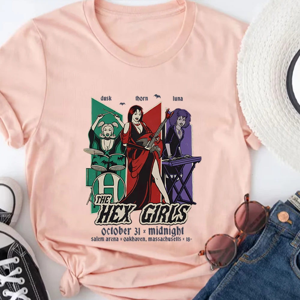 The Hex Girls Tour T-Shirt Hex Girls Concert Shirt Retro Halloween Shirts Hex Girls Rock Band Tee Rocker Mama Short Sleeves Tops