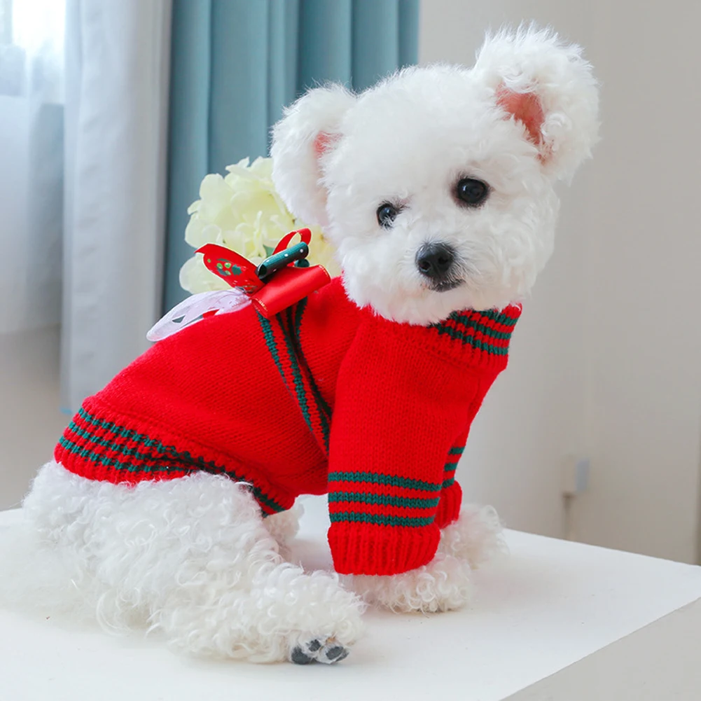 Knitted Cat Dog Sweater Autumn Winter Warm Costumes Apparels Coats Pet Products - Image 3