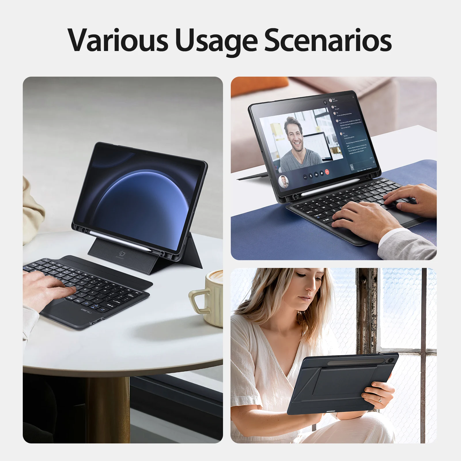 DUX DUCIS for Samsung Galaxy Tab S10 Ultra touch keyboard protective cover S9 FE Plus Bluetooth keyboard S6 Lite S8+ S11 A9 Plus image 3
