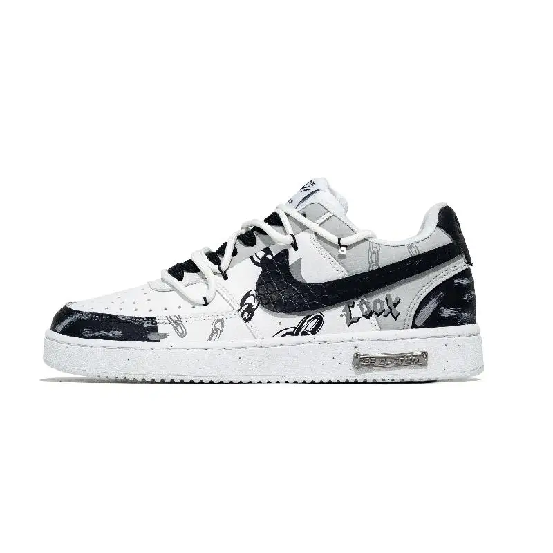 【Customize】Nike Court Vision 1 Skateboarding Shoes Men Low-top Black/white/gray Sneakers shoes DH2987-101