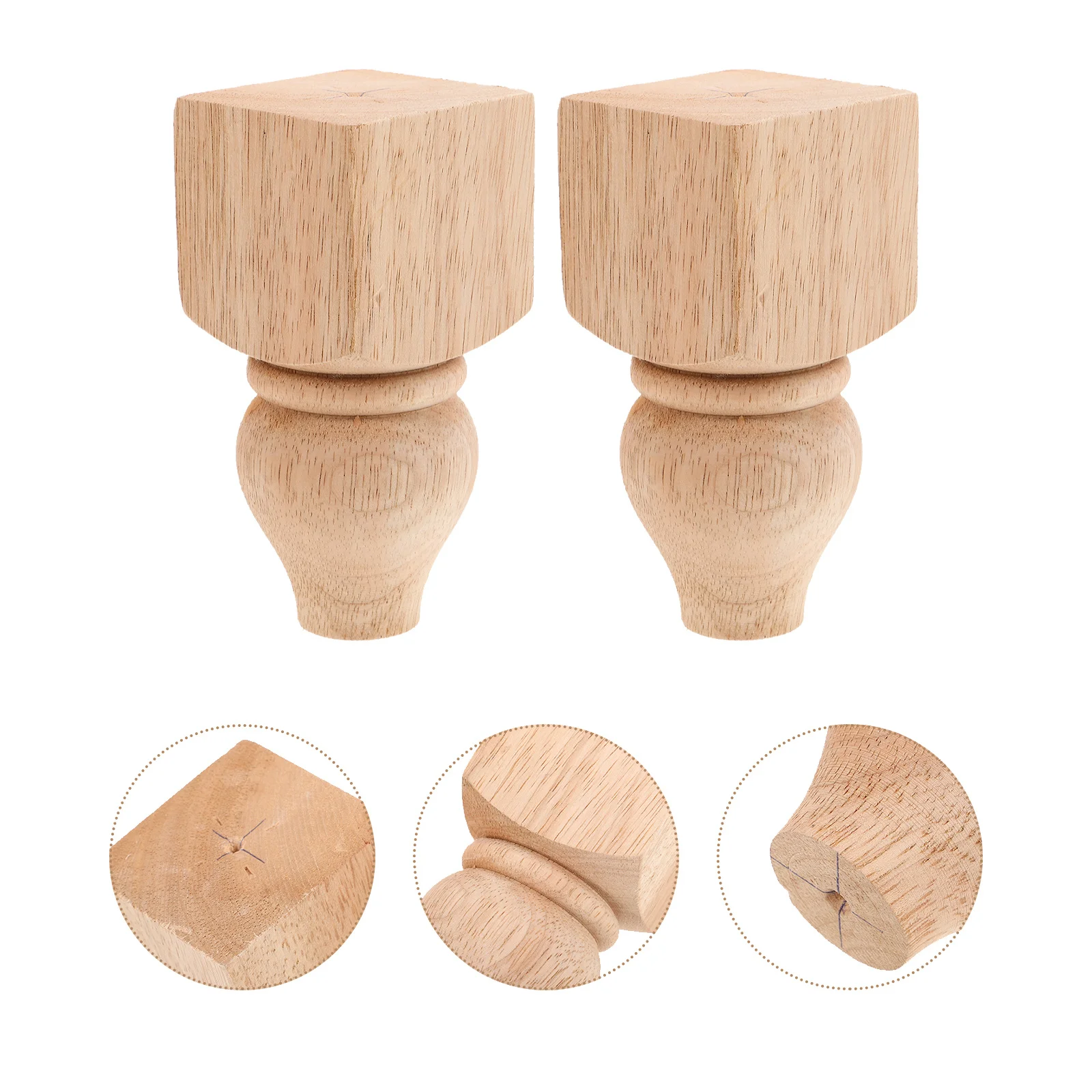 

2Pcs Wood Handmade Furniture Legs Replacement Sofa Feet Unfinished Wood Legs for Couch Chair Cabinet Bed