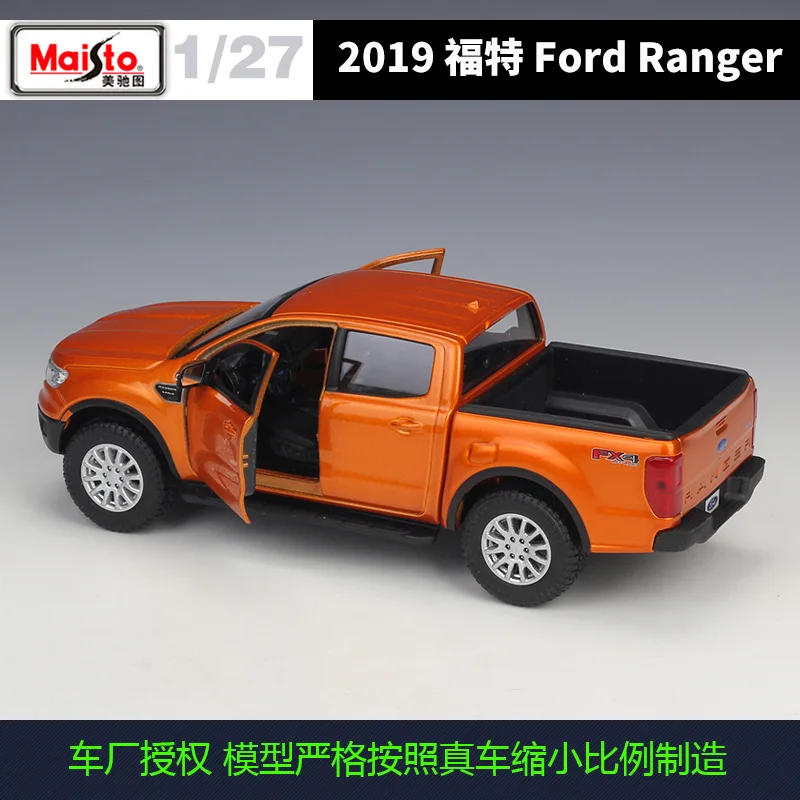 Maisto 1:27 ford ranger 2019 picku liga carro diecasts & veículos de brinquedo modelo de carro em escala em miniatura modelo de carro brinquedo para crianças