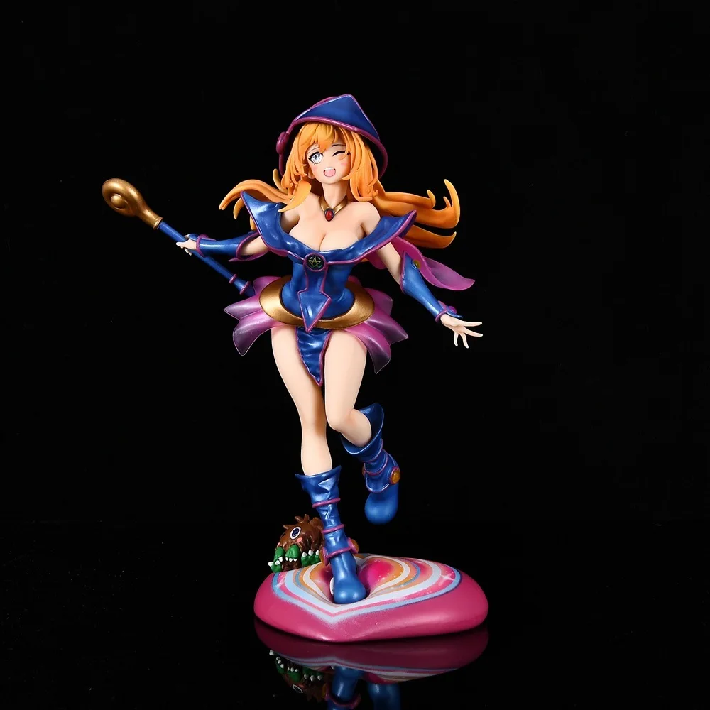 Modello di statua di ragazza magica nera anime Yu-Gi-Oh da 28 cm. Decorazione da tavolo Collezione GK modello fatto a mano. Materiale in PVC. Giocattolo regalo per bambini