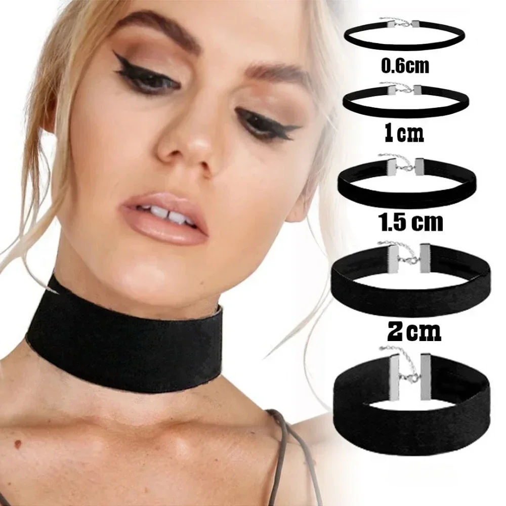 Retro Classic Personality Black Flannel Lace Choker Necklace for Women Sexy Hip Hop Rock Party Clavicle Chain Cute Jewelry Gift