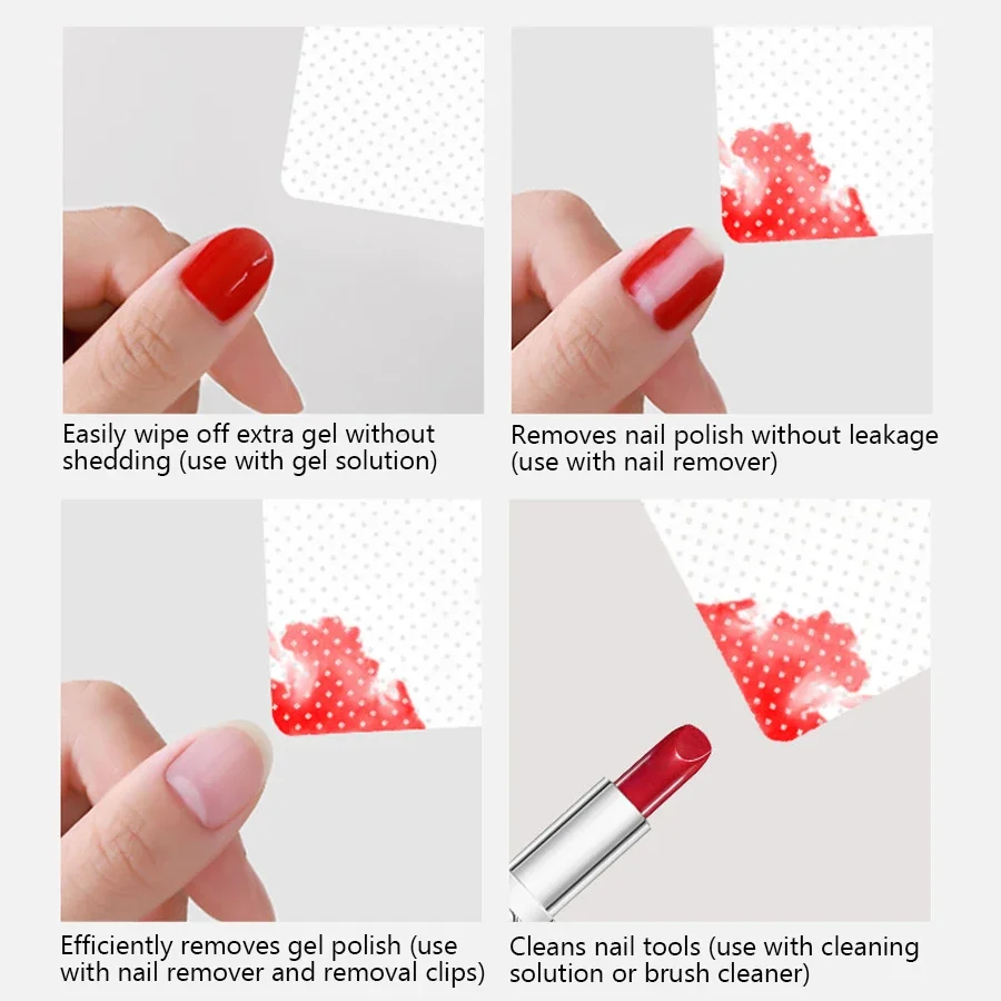 مناديل أظافر خالية من الوبر، مزيل طلاء الأظافر، وسادة قطنية، شكل قلب، جل للأشعة فوق البنفسجية، أدوات تنظيف المكياج، 200 قطعة #4
