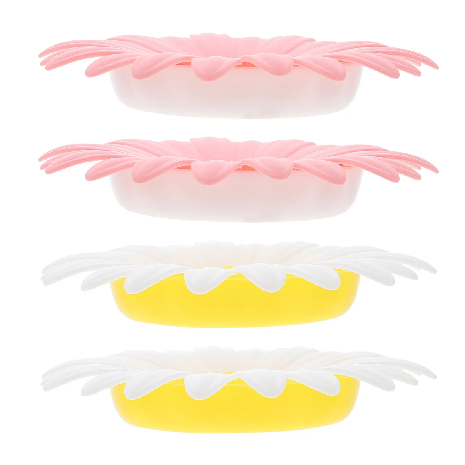

4 Pcs Soap Holder Daisy Flower PP Material Draining Rack Multi functional Storage Bathroom Kitchen Exquisite Box