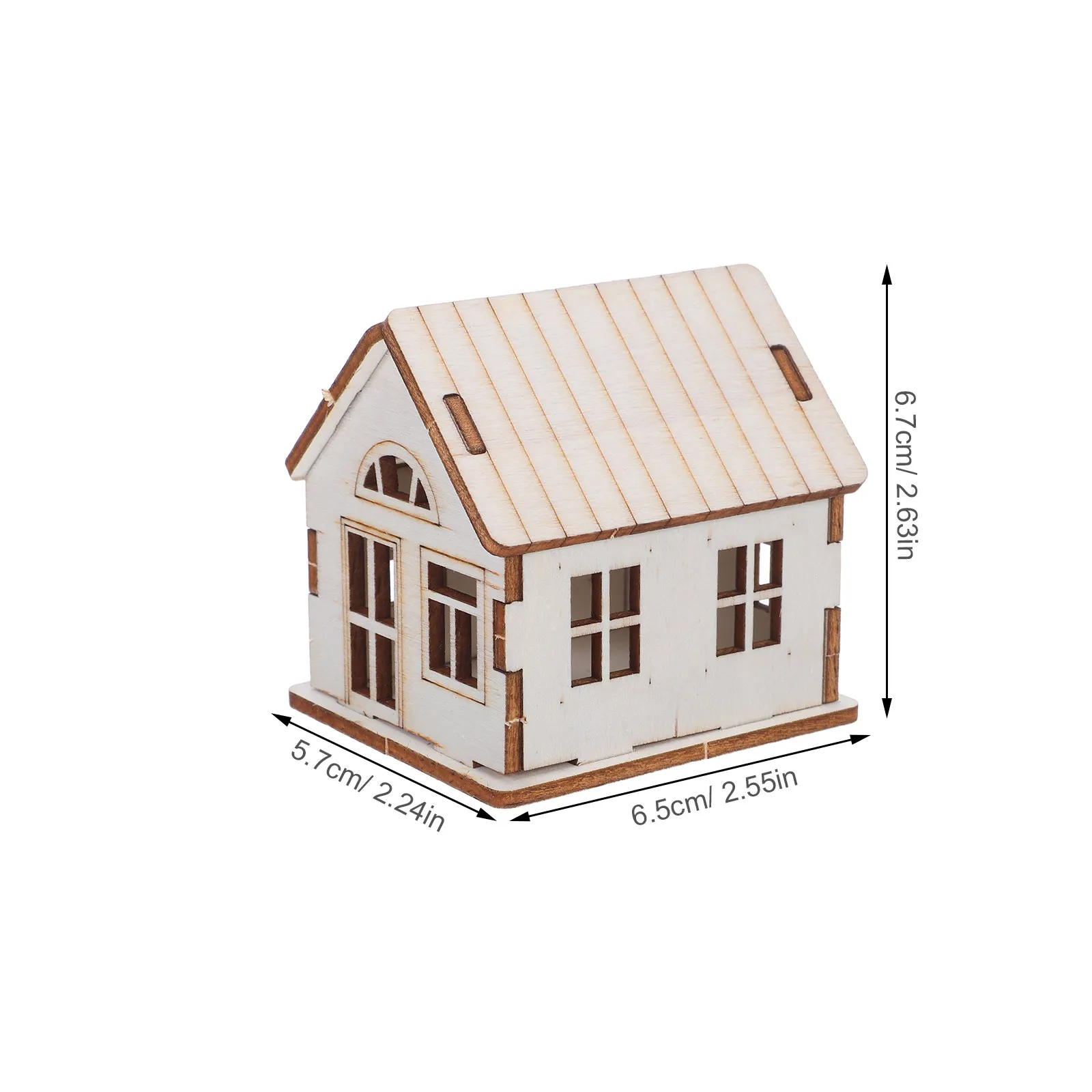 Miniaturowy Drewniany Domek Zestaw DIY 3D Świąteczna Chatka Puzzle Ręcznie Robiony Model do Składania Dekoracja Domu Ozdoba na Biurko do Biura