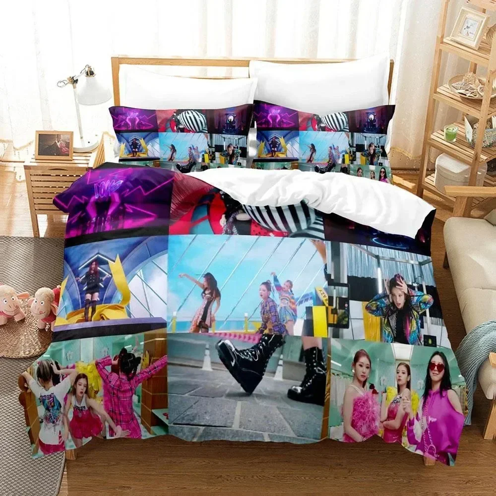New 3D Print Kpop Group ITZY Comfortable Duvet Quilt Cover Pillowcase Bedding Set Children Bedroom Decoration Home Textile