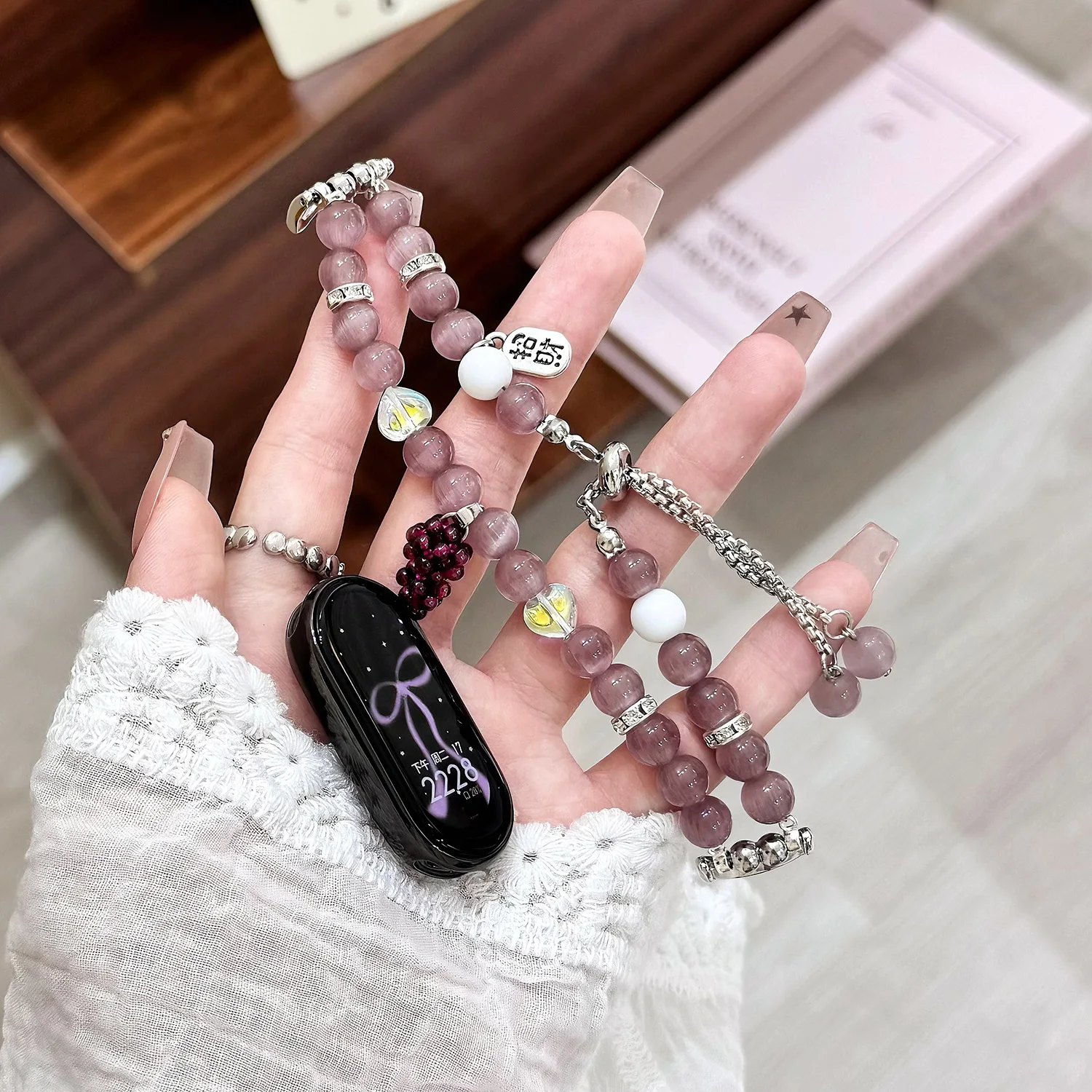 

Ремешок «кошачий глаз» с камнем винограда Бобо для Xiaomi Band8/9 Pro, модный женский ремешок для Redmi Watch4/5, универсальный ремешок шириной 18/20/22 мм