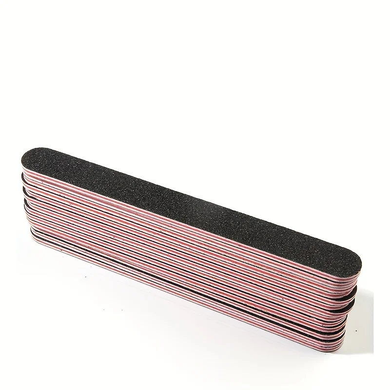Ensemble de limes à ongles professionnelles Double face, planche noire mate, outils de manucure et de ponçage, grain 100/180, lavable double face, 5/10/20 pièces