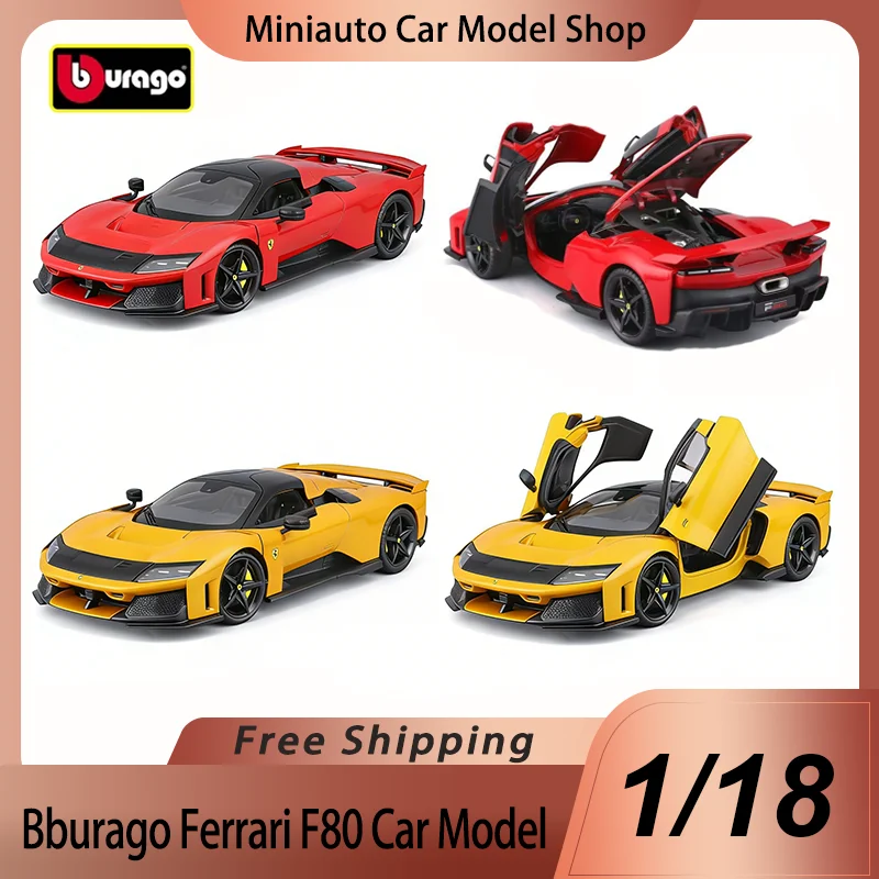 Nuevo Producto en Stock, Bburago 1:18 Ferrari F80 Versión Signature, Modelo a Escala de Aleación Fundida a Presión, Juguete de Auto Deportivo Ferrari