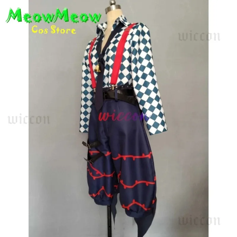 لعبة الشيطان بتلر لاتو باكا أزياء تنكرية لاتو زي مع جرس 1 متر شعر مستعار للهالوين كرنفال لعب الأدوار للرجال والنساء