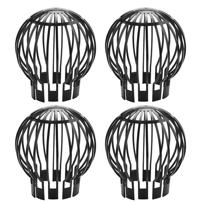 4pcs Gutter Guards Flexible Rust-Free Roof Filter Cover Anti-Blocking Round Net Cover Clean Drain Drainage Ditch Guard