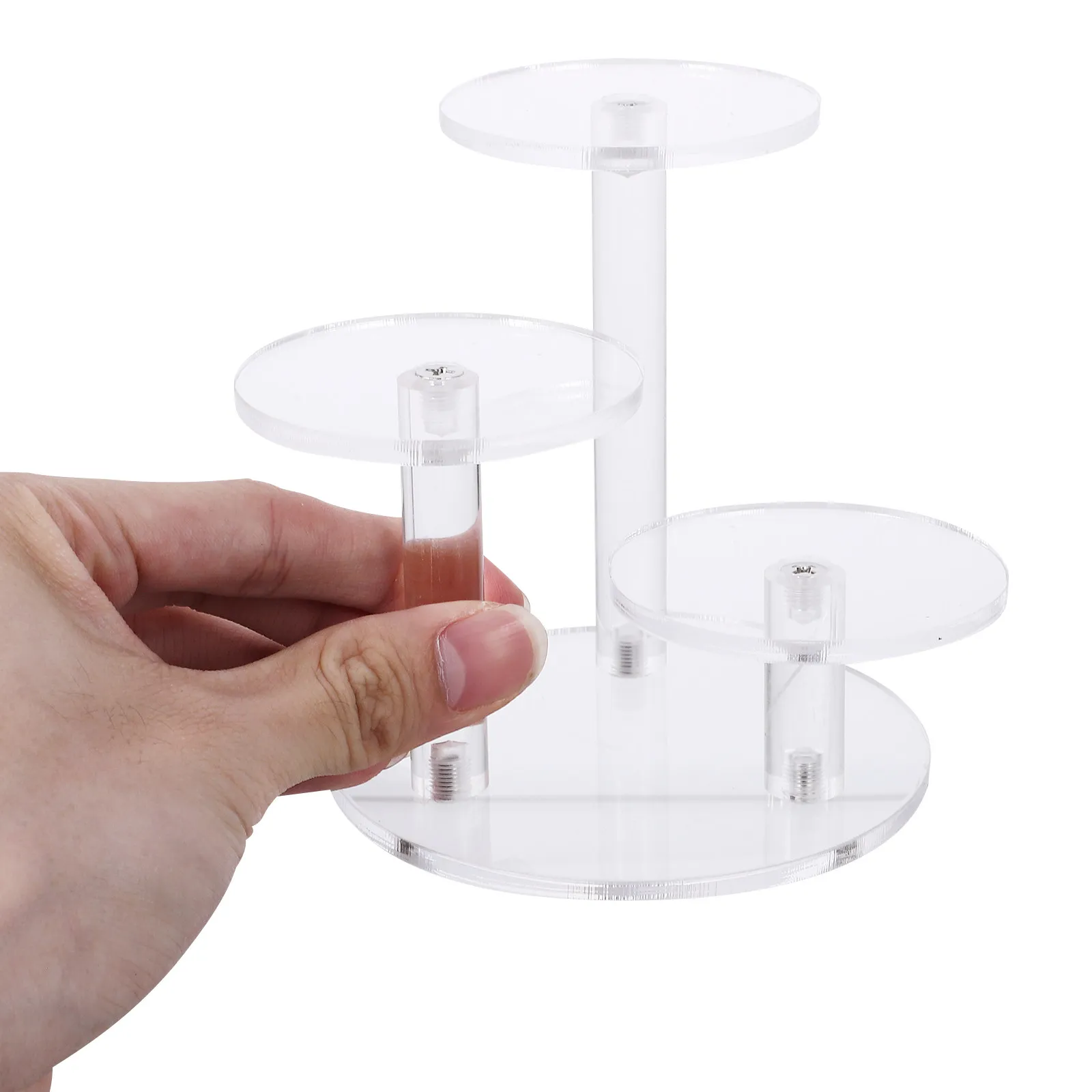 

High Clarity Acrylic Display Stand Riser Tiered Organizer for Jewelry Perfume Makeup Cosmetics Desktop Collection Display